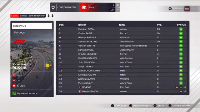 F1 2021-Sochi 50% Dry to wet on wheel, abs off смотреть онлайн