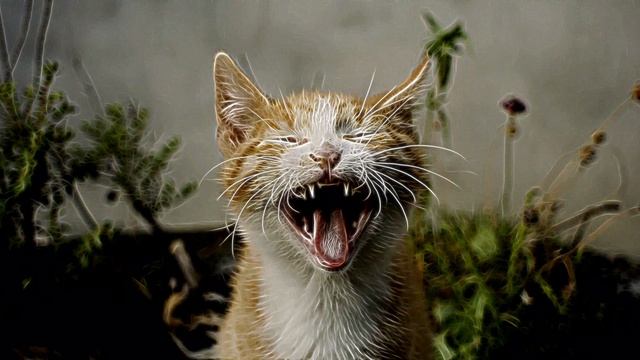 Yawning Kitten: Creating Glowing Animation Using AKVIS Neon Video смотреть онлайн