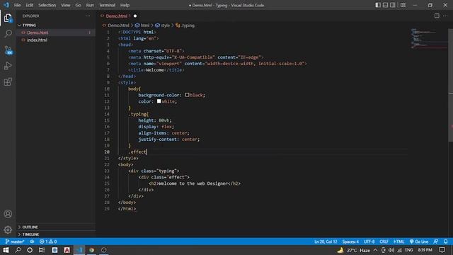 Typewriter Effect Using Only HTML & CSS | Text Typing Animation Effect Using HTML & CSS смотреть онлайн