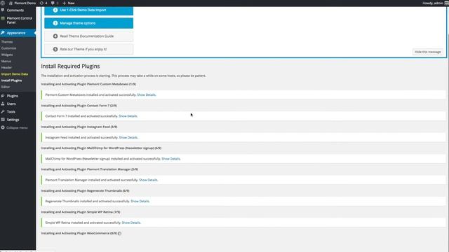 Piemont - WordPress Responsive Blog theme installation video guide смотреть онлайн