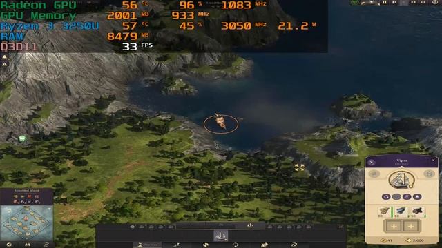 Anno 1800 | AMD Ryzen 3 3250U (Vega 3) | HD 1080p смотреть онлайн