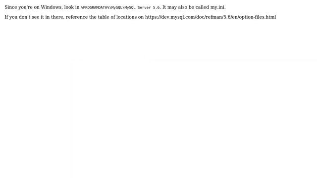 Cannot find file "/etc/my.cnf" in MySQL 5.6 (mysql-5.6.26-win32) (2 Solutions!!) смотреть онлайн