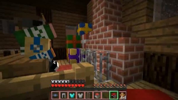 Minecraft: TRAPPED ON SANTA'S SLEIGH! - FIND THE BUTTON CHRISTMAS RAGE - Custom Map