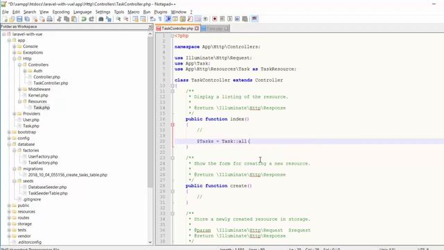 Todo App with Laravel 5.7 and Vue Js 2 - Setup Api Resource and Json Data смотреть онлайн