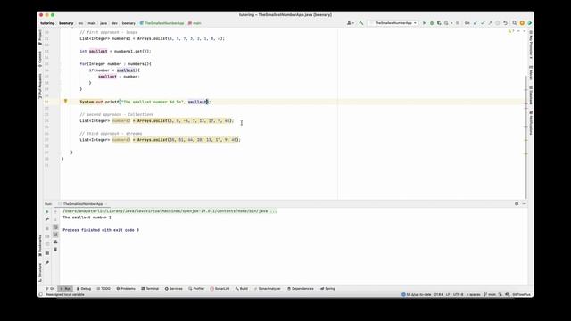Find The Smallest Number in List in Java смотреть онлайн