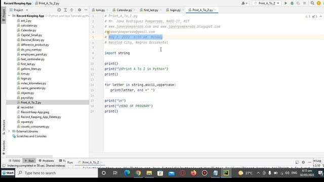 Print A To Z in Python смотреть онлайн