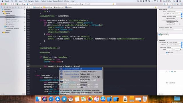 SpriteKit: Сцены | Часть 4 | ZombieConga | Swift 4 | Xcode 9 смотреть онлайн