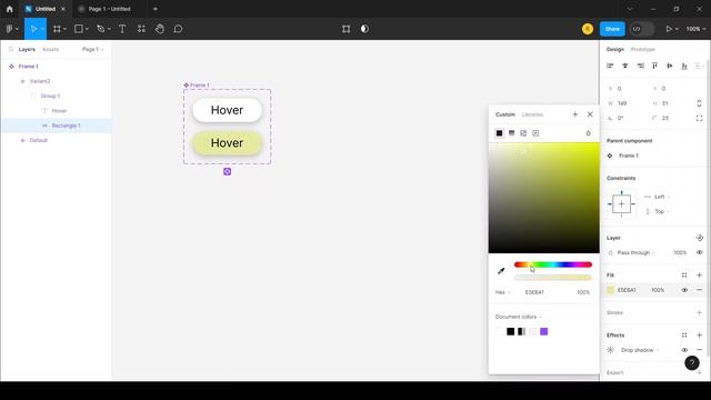 Create a Button With a HOVER Effect || Figma Tutorial смотреть онлайн