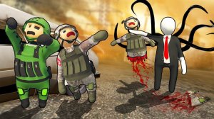 СЛЕНДЕРМЕН ИЩЕТ НАС! ПРЯЧЕМСЯ В САМОЙ БЕЗУМНОЙ НЫЧКЕ! УГАРНЫЕ ПЛАСТИЛИНОВЫЕ ПРЯТКИ В HUMAN FALL FLAT