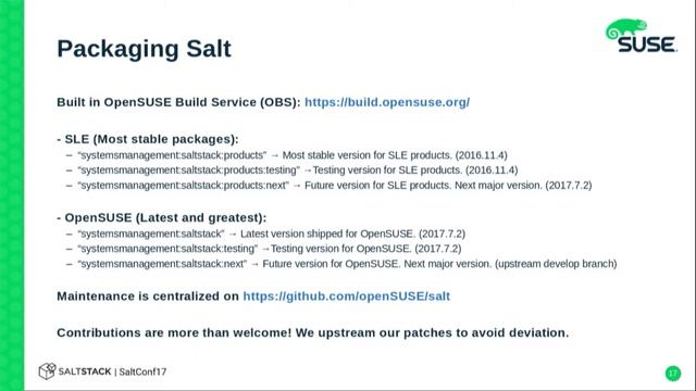 Salt at SUSE for Continuous Integration, Infrastructure Management, and QA - SUSE - SaltConf17 смотреть онлайн