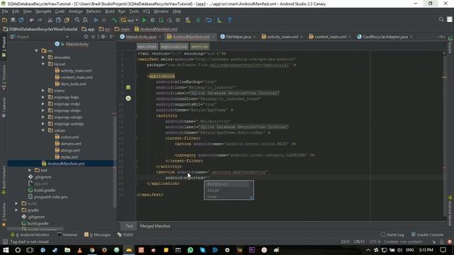 Hooking up a SQLiteDatabase with a Loader Manager, Intent Service and RecyclerView (part 4) смотреть онлайн
