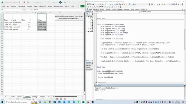 280: Excel-VBA: Eine Tabelle nach mehreren Kriterien filtern - Tipps zu Filtern von Daten смотреть онлайн