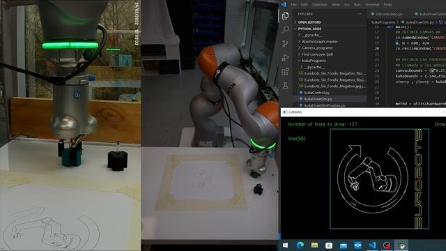 #REBOTS - KUKA LBR IIWA drawing demo (SQL + python + OpenCv + JAVA) смотреть онлайн
