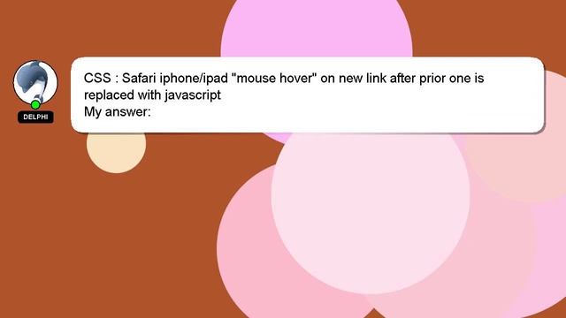 CSS : Safari iphone/ipad "mouse hover" on new link after prior one is replaced with javascript смотреть онлайн
