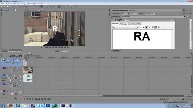 Sony Vegas Pro 9/10 Videos schneiden + Text über Video laufen lassen смотреть онлайн