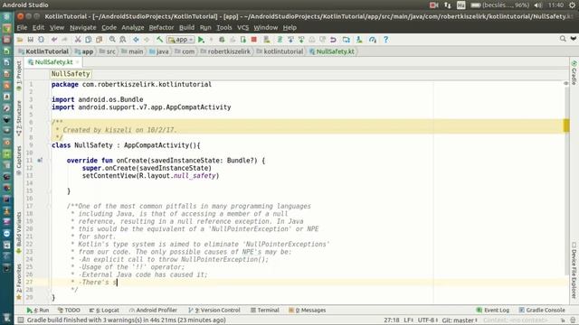 Android Kotlin Tutorial #166 - Null Safety - Nullable and Non-Null types смотреть онлайн