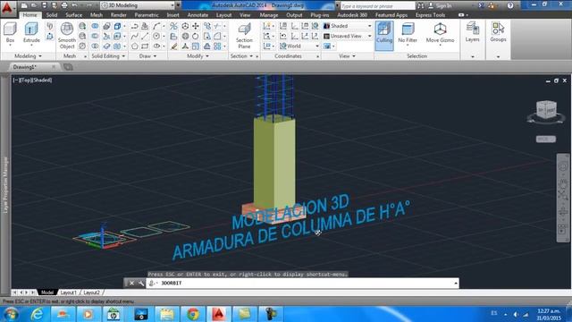 Modelacion 3d Autocad 2014 Armadura Columna de H°A° смотреть онлайн