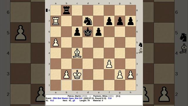 Petrov, Martin vs Pavlovic, Milos | 55th Biel Master Chess Open 2023, Switzerland смотреть онлайн