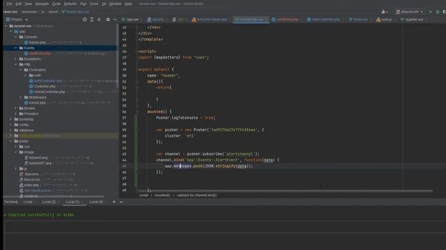 08 pusher real time vue laravel 9 смотреть онлайн