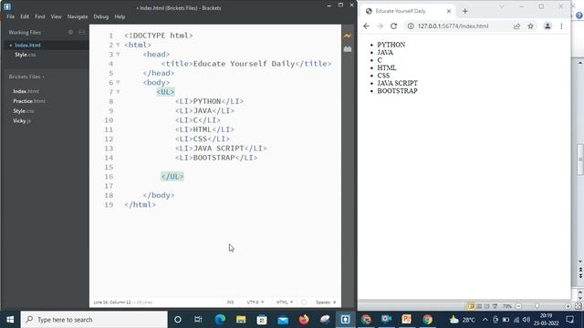 ORDERED AND UNORDERED LIST IN HTML WITH EXAMPLE FOR BEGINNERS|CREATE LIST IN HTML|[2022] смотреть онлайн