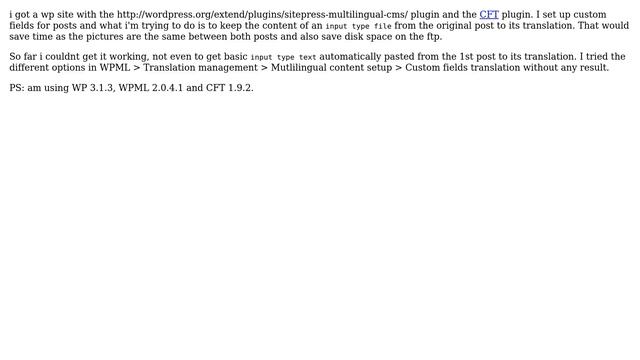 Wordpress: WPML & CFT: keeping custom field file to translation смотреть онлайн
