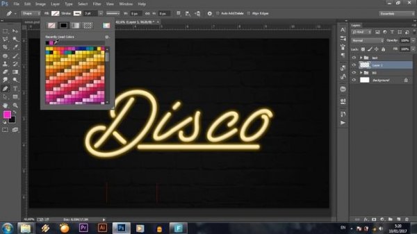 Cara membuat NEON Text Effect - Text Effect EPS: 4 - Photoshop Tutorial Indonesia