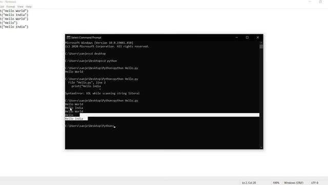 #5 Python Hello World Using Notepad, Sublime, Vs Code смотреть онлайн