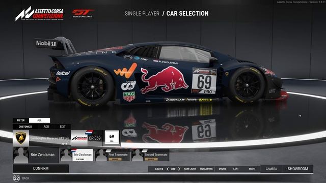 Assetto Corsa Competizione - Lamborghini Huracan GT3 Evo 2019 Red Bull Oracle selfmade livery смотреть онлайн