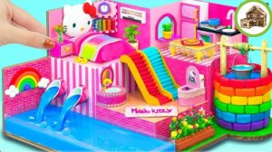 Миниатюрный домик hello kitty в домике кухня и бассейн, колодец для воды, из кортона /191