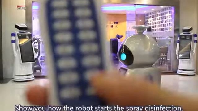 Робот за автоматична дезинфекция и измерване на температура смотреть онлайн