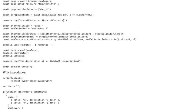 extracting JSON data from an anonymous function with puppeteer смотреть онлайн