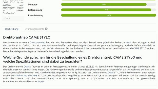 Drehtorantrieb CAME STYLO | Tipps und Preisvergleich смотреть онлайн