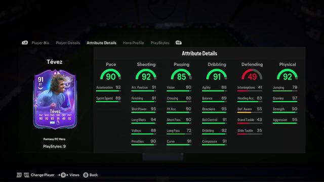 91 Carlos Tevez Fantasy FC Hero Player Analysis!! || EA FC 24 Ultimate Team смотреть онлайн