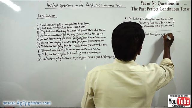 Yes or No practice sentences in The Past Perfect Continuous Tense смотреть онлайн