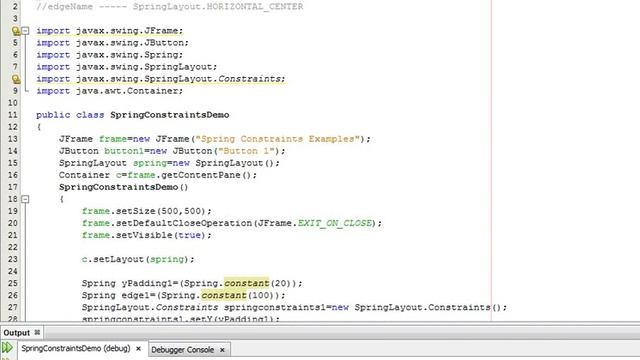 Java Programming Tutorial -SpringLayout.Constraints-17- public void setConstraint(String edgeName , смотреть онлайн