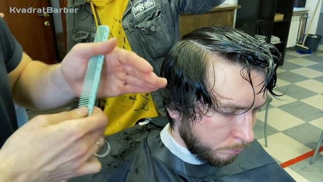 Удлиненная мужская стрижка / Как стричь / Мастер класс по удлиненным стрижкам. Техника стрижки воло смотреть онлайн