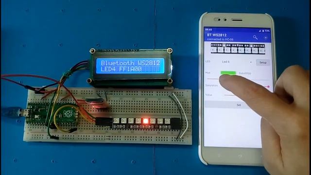 Raspberry Pi Pico bluetooth ws2812 led strip | MicroPython смотреть онлайн