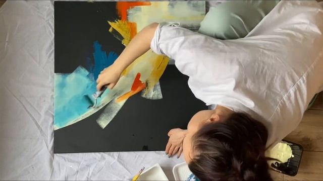 Процесс создания абстрактной картины. Все этапы смотреть онлайн