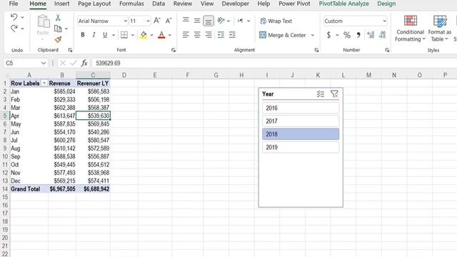 PP06: Time intelligence Functions “PART I” Year on year change (CALCULATE-SAMEPERIODLASTYEAR-DIVIDE смотреть онлайн