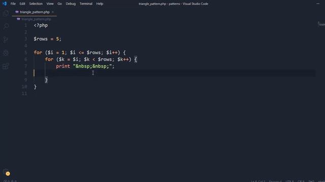 Triangle Star Pattern | PHP Pattern Program (Hindi) смотреть онлайн
