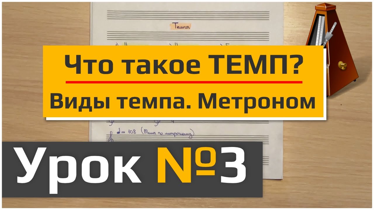 УРОК №3 | Темп произведения. Виды темпа. Что такое метроном.