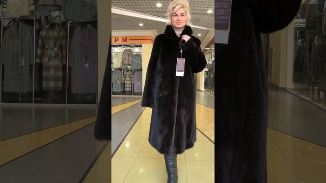 Шуба норка цв.темно-коричневый дл.115 см р.54-56 (К4411) /11650/ смотреть онлайн
