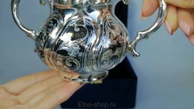 Серебряная сахарница «Узоры» 77-27(ч) смотреть онлайн