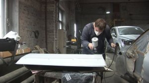 нанесение жидкой шпаклёвки