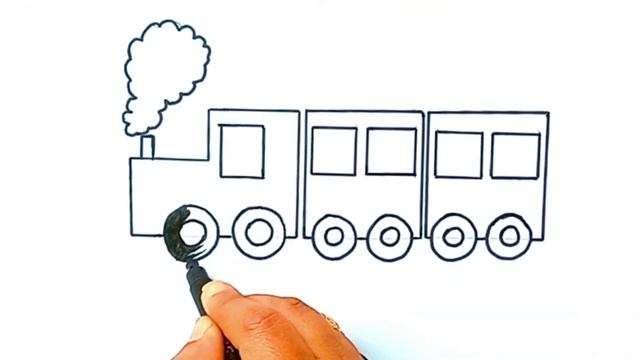 Train Drawing | How to draw a train | Toy train for kids смотреть онлайн