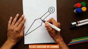 How to draw KUNAI KNIFE