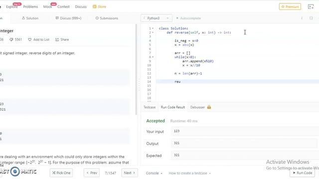 LeetCode 7. Reverse Integer | PYTHON смотреть онлайн