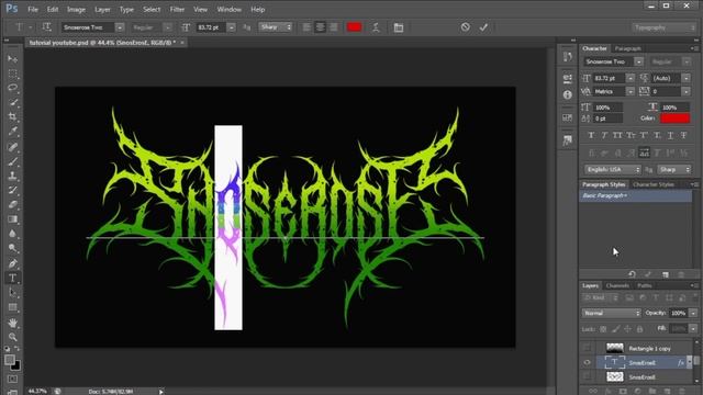 Death Metal Logo Use "Snoserose'' Font in Adobe Photoshop смотреть онлайн