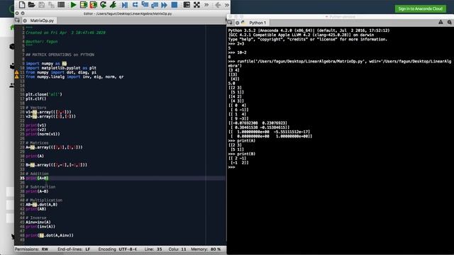 Matrix Operations on Python смотреть онлайн