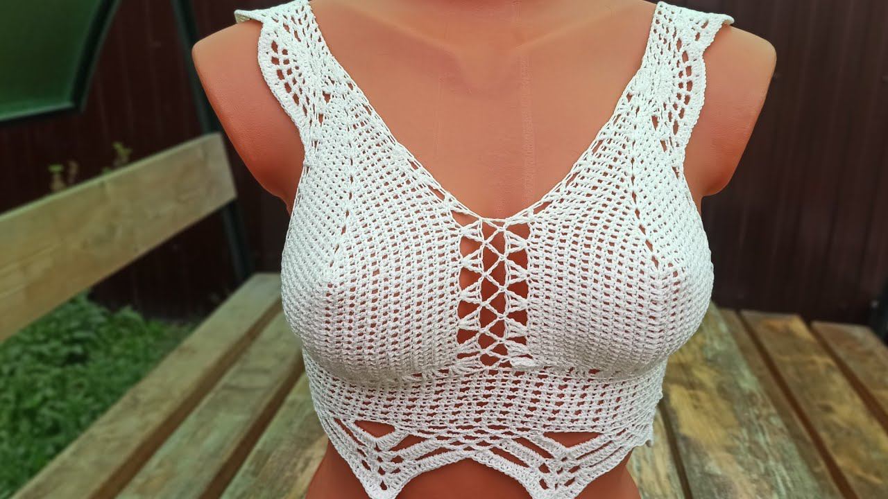 Как связать кроп-топ крючком